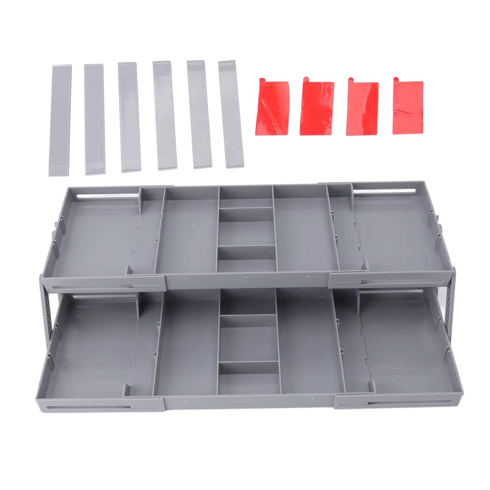 Drawer Organizer Single Row Expandable Folding Jewelry Organizer Tray Earring Storage Display Case for Office Bathroom Kitchen