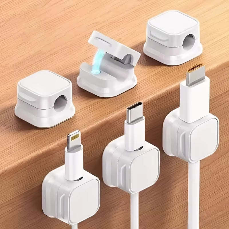 6-Pack Magnetic Cable Clips Cord Organizer, Desk Cable Management Accessories, Cable Holder Clips Wire Holder Keeper