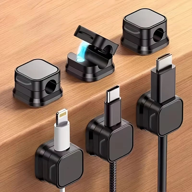 6-Pack Magnetic Cable Clips Cord Organizer, Desk Cable Management Accessories, Cable Holder Clips Wire Holder Keeper