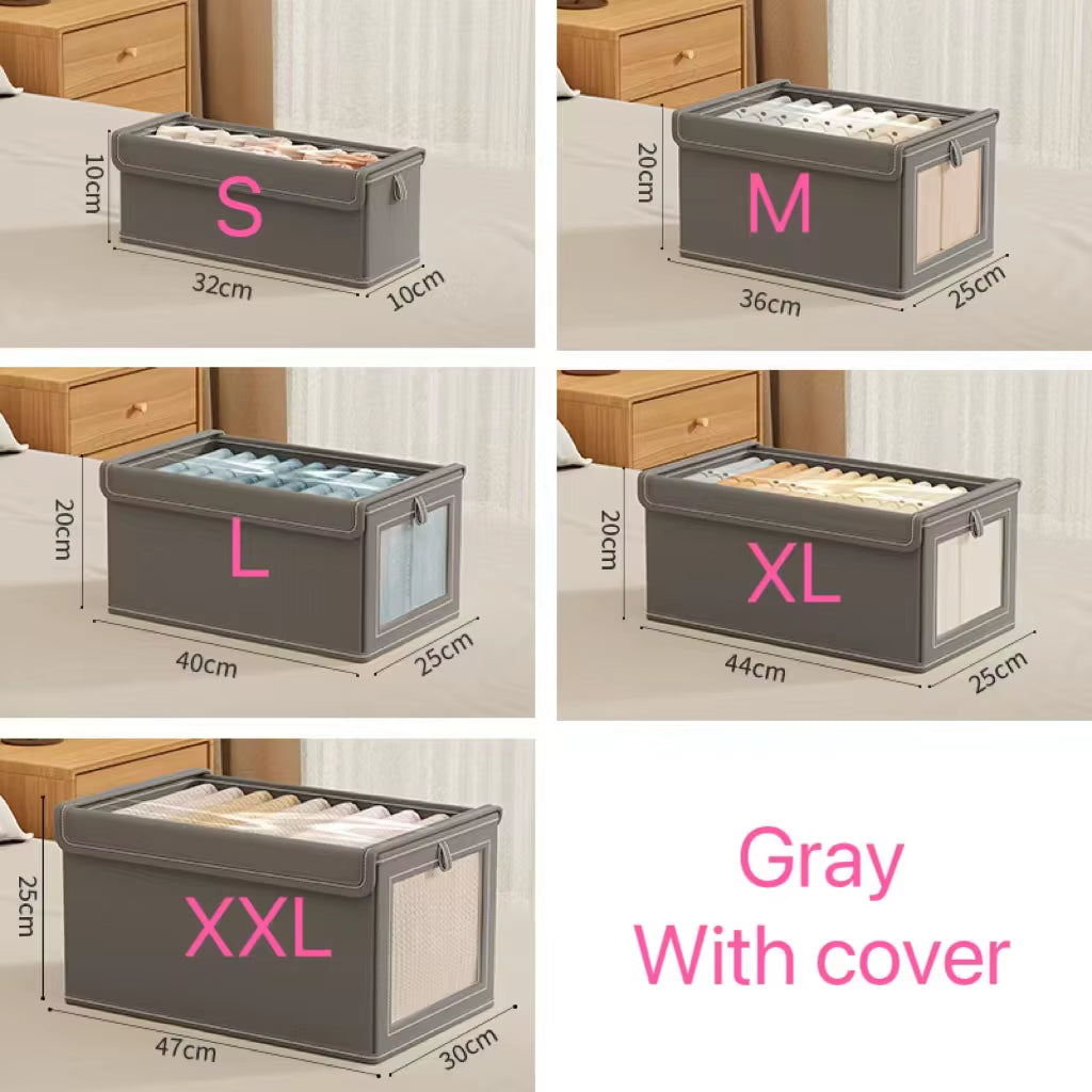 Oxford Cloth Storage Box Household Clothes Dustproof Storage Box with Transparent Window Foldable Home Storage Box 1Pcs