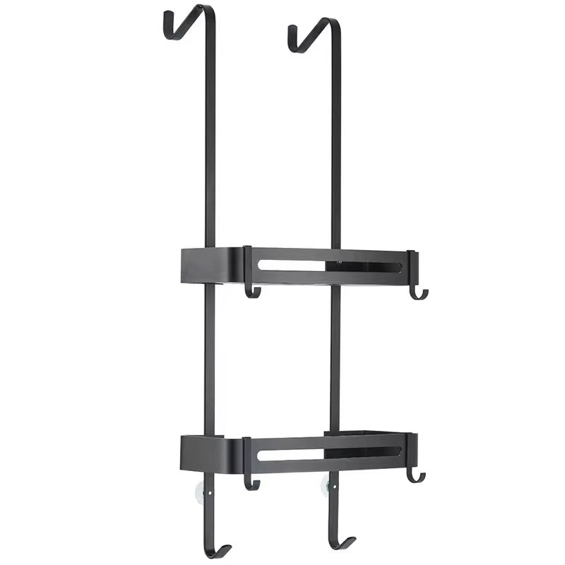 Carbon Steel Shower Caddy Hanging Bath Shelves Organizer Nail-Free Shampoo Holder Storage Shelf Rack Bathroom Basket Holder