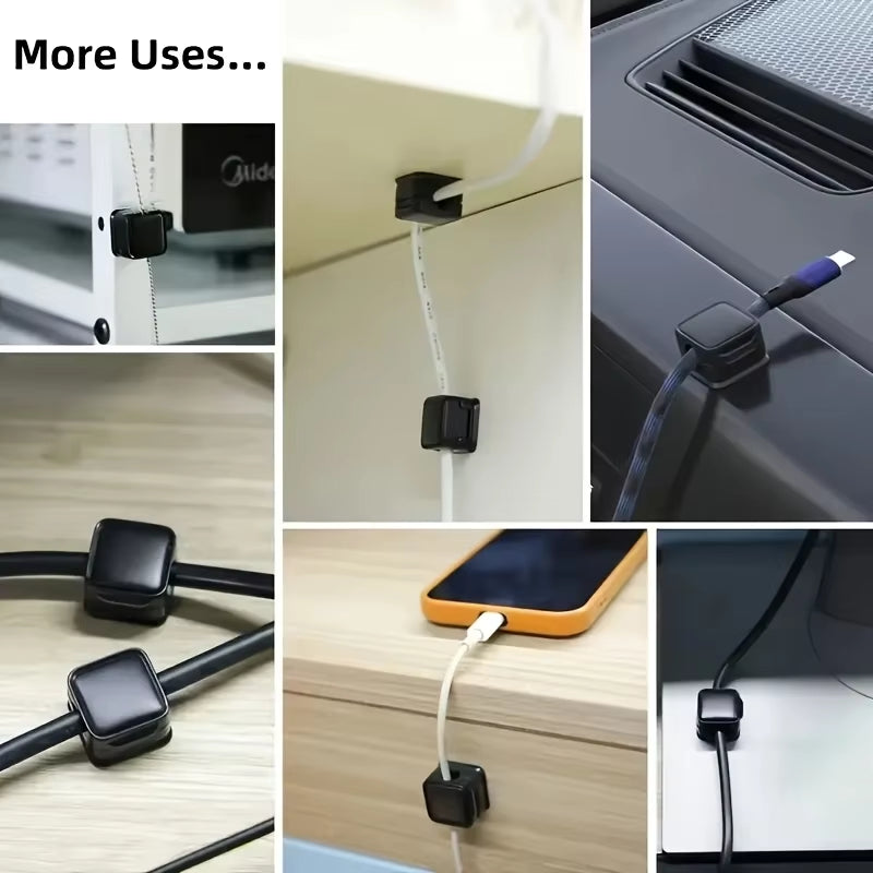 6-Pack Magnetic Cable Clips Cord Organizer, Desk Cable Management Accessories, Cable Holder Clips Wire Holder Keeper