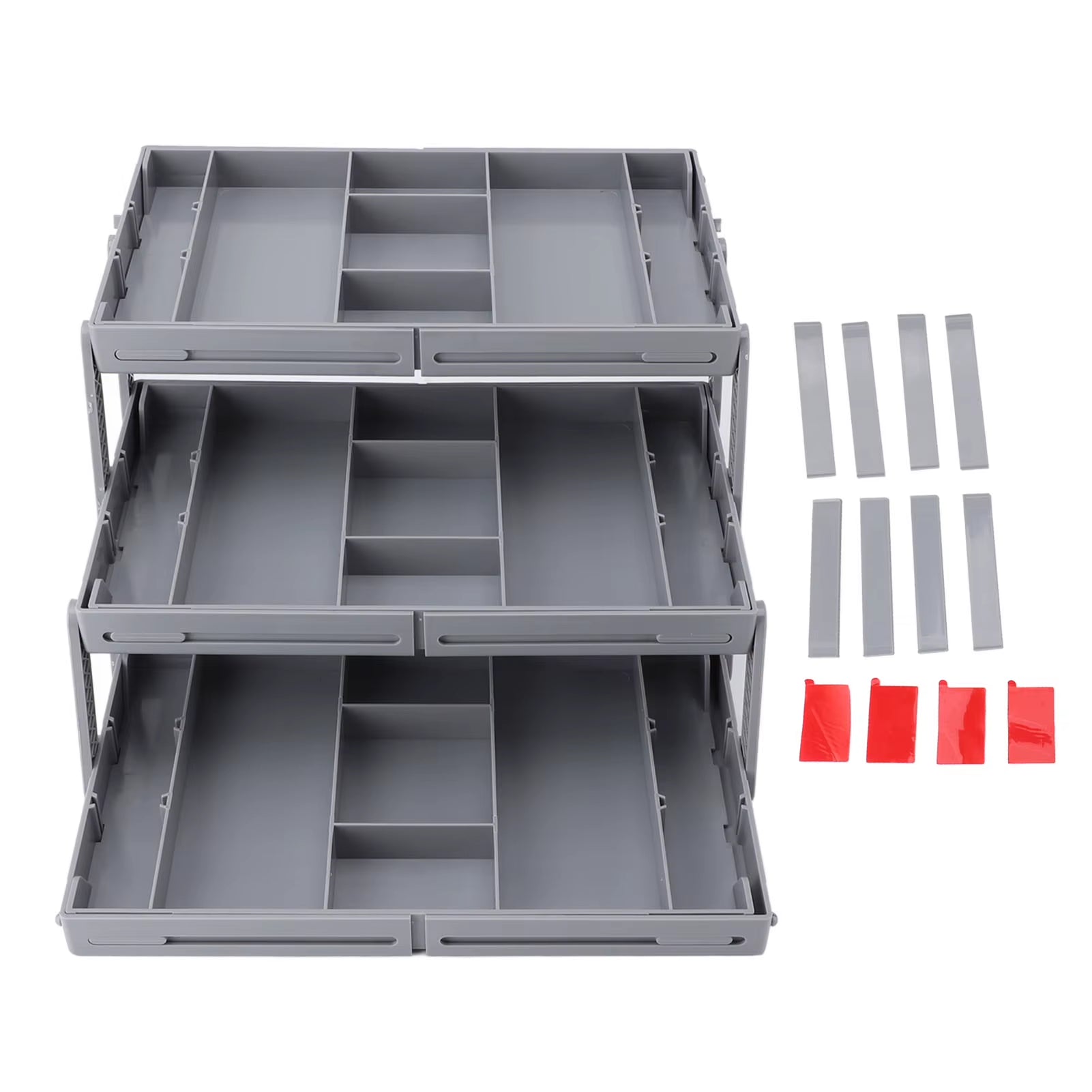 Drawer Organizer Single Row Expandable Folding Jewelry Organizer Tray Earring Storage Display Case for Office Bathroom Kitchen