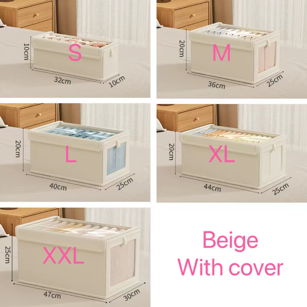 Oxford Cloth Storage Box Household Clothes Dustproof Storage Box with Transparent Window Foldable Home Storage Box 1Pcs